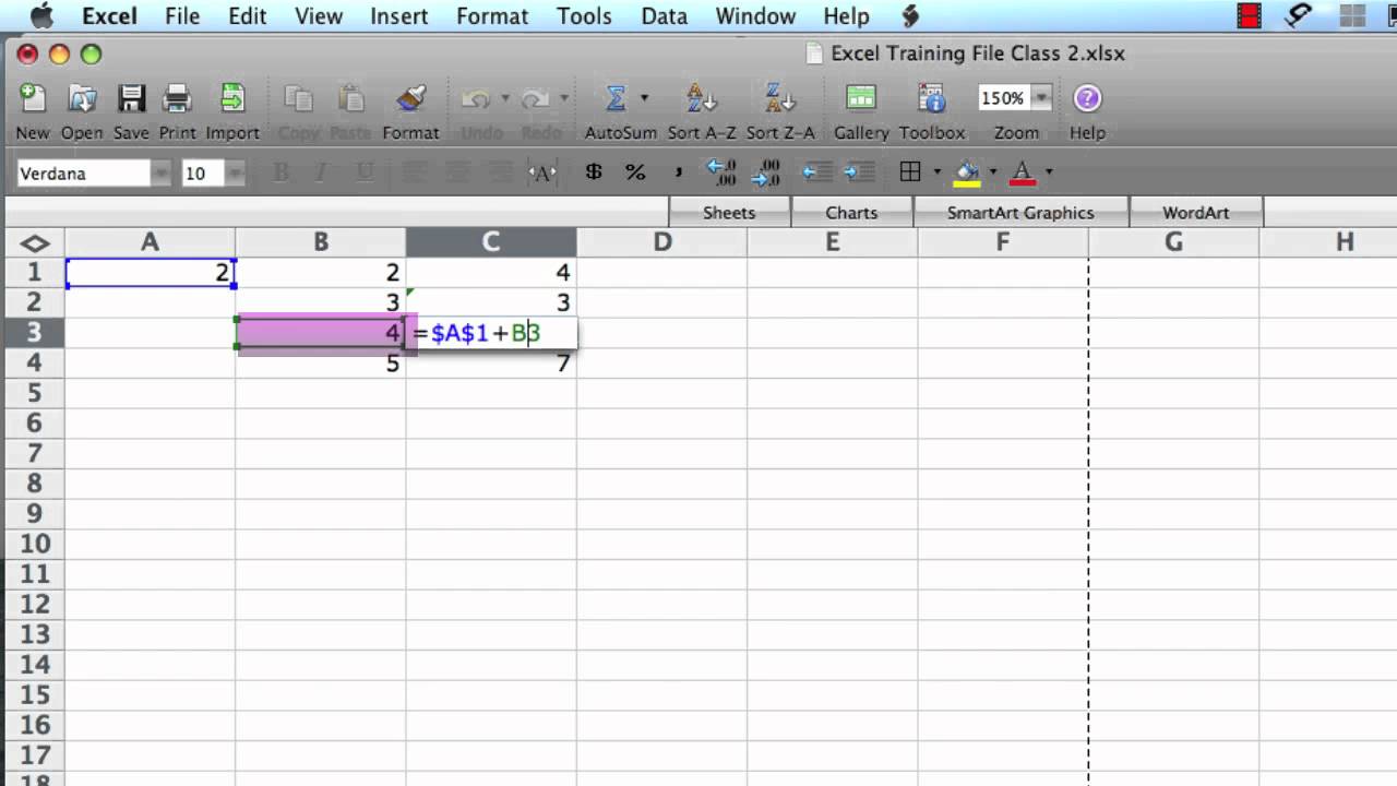 google spreadsheet shortcut for absolute cell mac